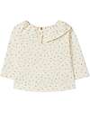 Snug Maglia a Maniche Lunghe con Colletto Arricciato e Stampa a Stelle - 100% Cotone Organico Maglie Manica Lunga