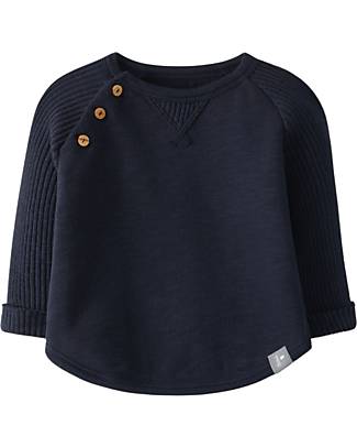 Snug Maglione Maniche in Jersey - Blu Navy - 100% Cotone Bio Maglioni