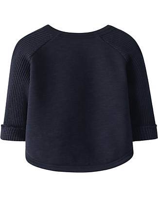 Snug Maglione Maniche in Jersey - Blu Navy - 100% Cotone Bio Maglioni