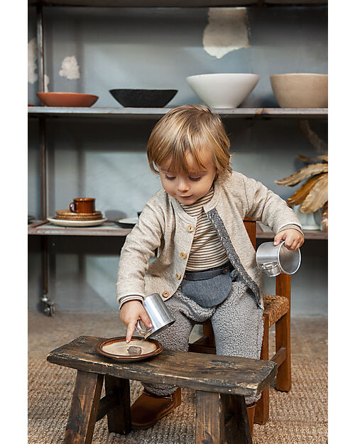 Snug Pantaloni in Pelliccia di Cotone - Grigio - Rivestimento 100% Cotone Bio - con Tasca Removibile Pantaloni Lunghi