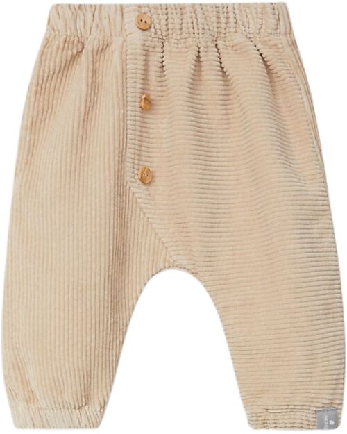 Snug Pantaloni in Velluto con Elastico in Vita - Beige-  100% Cotone Organico Pantaloni Lunghi