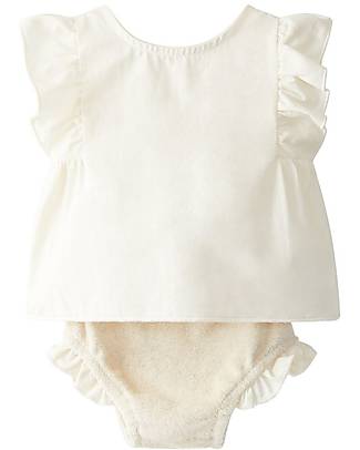 Snug Set Camicetta e Pantaloncini Volant - Naturale - Cotone Biologico Completi e Set