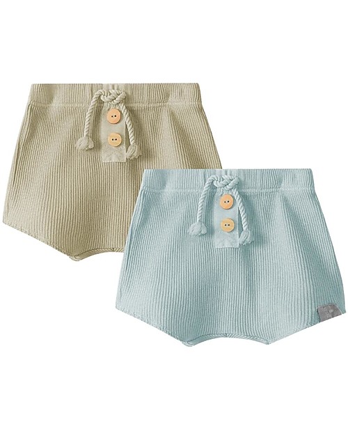Snug Set da due Shorts - Petrolio/Pietra - Cotone Elasticizzato Pantaloni Corti