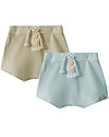 Snug Set da due Shorts - Petrolio/Pietra - Cotone Elasticizzato Pantaloni Corti