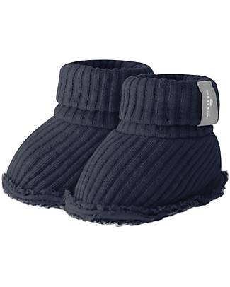 Snug Set Nascita Scarpine e Cappellino - Blu Navy - Cotone Biologico Cappelli Neonato