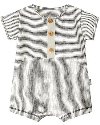 Snug Tutina Maniche Corte - Righe Navy - 100% Cotone Tutine Corte