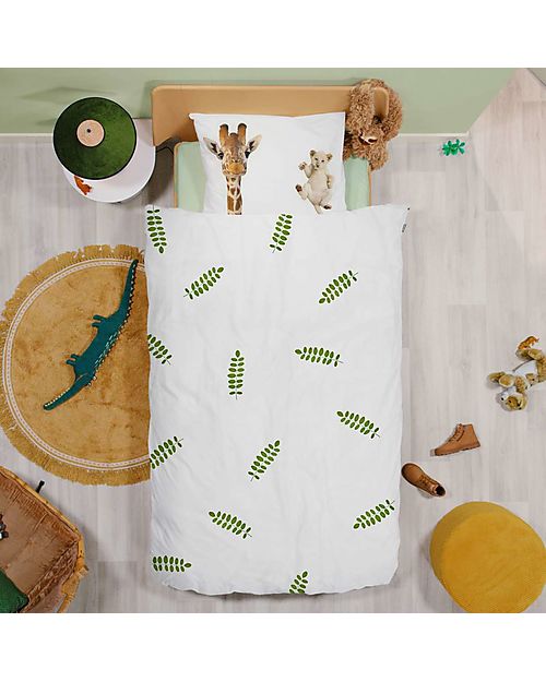 Snurk Set Copripiumino e Federa - Amici Selvaggi - Letto Singolo 140 x 200/220 cm - 100% Cotone Set Copripiumino