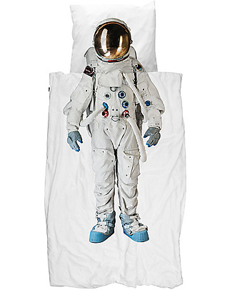 Snurk Set Copripiumino e Federa, Astronauta - Letto Singolo 140 x 200/220 cm - 100% Cotone Copripiumino e Federe