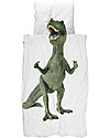 Snurk Set Copripiumino e Federa, Dino - Letto Singolo 140 x 200/220 cm - 100% Cotone Set Copripiumino