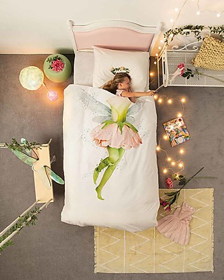 Snurk Set Copripiumino e Federa, Fatina - Letto Singolo 140 x 200/220 cm - 100% Cotone Copripiumino e Federe
