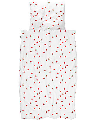 Snurk Set Copripiumino e Federa - Fragole - Letto Singolo 140 x 200/220 cm - 100% Cotone Bracciali