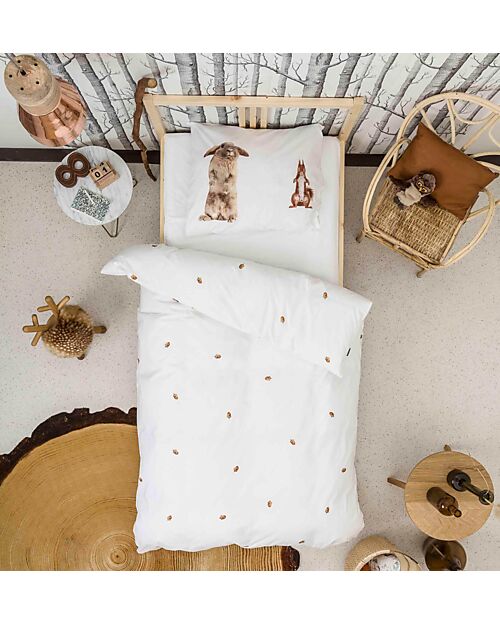 Snurk Set Copripiumino e Federa - Furry Friends - Letto Piazza e Mezza 200 x 200/240 cm - 100% Cotone
 Set Copripiumino