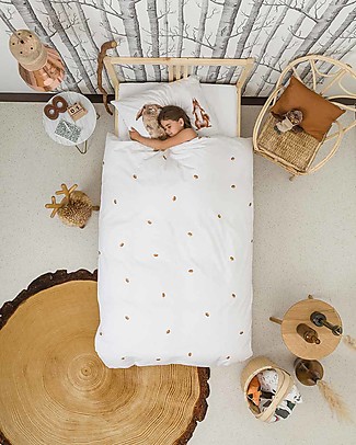 Snurk Set Copripiumino e Federa, Furry Friends - Letto Singolo 140 x 200/220 cm - 100% Cotone Set Copripiumino