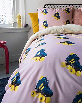 Snurk Set Copripiumino e Federa, Pattini - Letto Singolo 140 x 200/220 cm - 100% Cotone Swaddle di Mussola