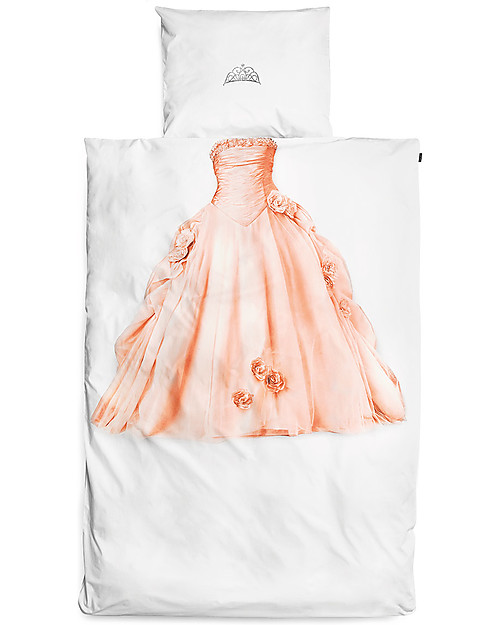 Snurk Set Copripiumino e Federa, Principessa Rosa - Letto Singolo 140 x 200/220 cm - 100% Cotone Set Copripiumino