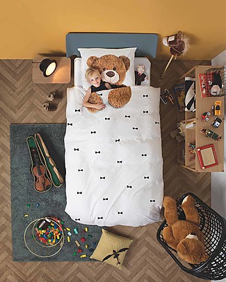 Snurk Set Copripiumino e Federa, Teddy - Letto Singolo 140 x 200/220 cm - 100% Cotone Copripiumino e Federe