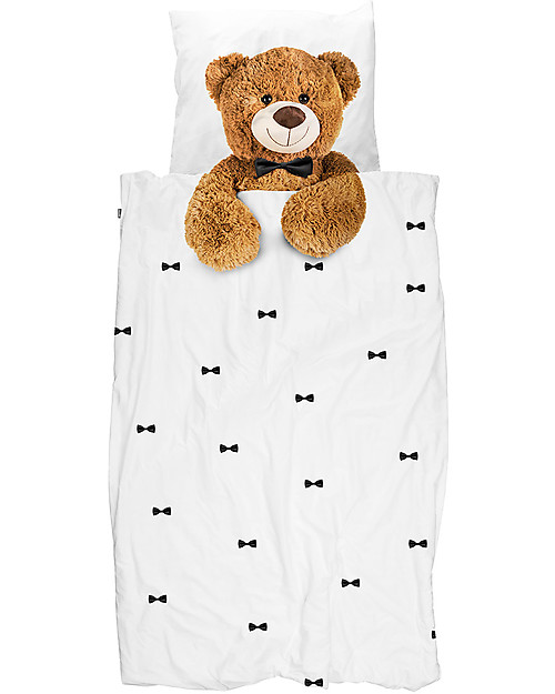 Set Copripiumino E Cuscino Lettino Bambino - Motivo Orso Bianco, 150x120 Cm, Microfibra Traspirante - Foto 2