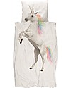 Snurk Set Copripiumino e Federa, Unicorno - Letto Singolo 140 x 200/220 cm - 100% Cotone Set Copripiumino