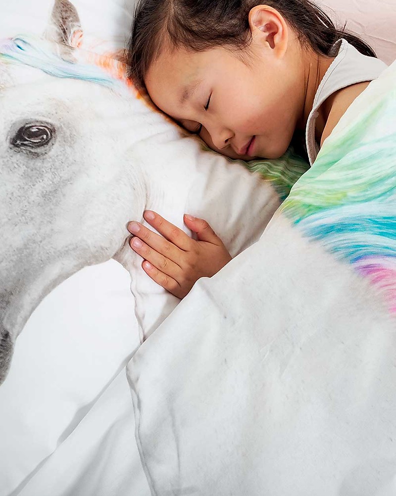 Unicorno, lenzuolo letto singolo bambina, completo letto, rosa