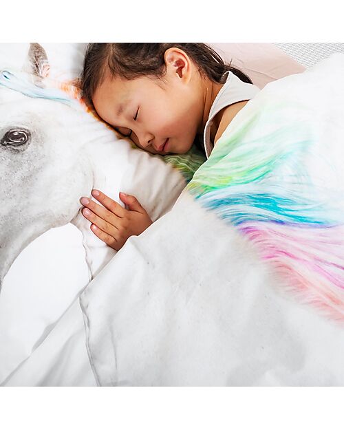 Snurk Set Copripiumino e Federa - Unicorno - Letto Singolo 155 x 220/240 cm - 100% Cotone Biologico Set Copripiumino
