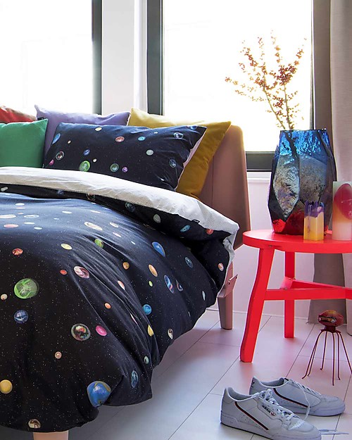 Snurk Set Copripiumino e Federa, Universo e Pianeti - Letto Singolo 140 x 200/220 cm - 100% Cotone Set Copripiumino