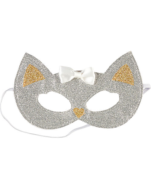 Souza! Maschera da Gatto Cat - Glitter Argento Oro - con Elastico Travestimenti
