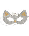 Souza! Maschera da Gatto Cat - Glitter Argento Oro - con Elastico Travestimenti