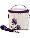 SoYoung Borsa Termica Piccola, Dente di Leone Viola - Lino grezzo, lavabile in lavatrice! Zaini Asilo