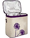SoYoung Borsa Termica Piccola, Dente di Leone Viola - Lino grezzo, lavabile in lavatrice! Zaini Asilo
