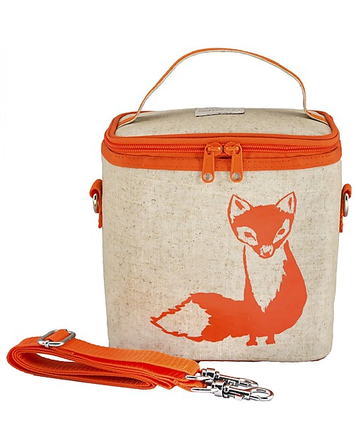 SoYoung Borsa Termica Piccola, Volpe Arancione - Lino grezzo, lavabile in lavatrice! Zaini Asilo