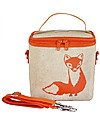 SoYoung Borsa Termica Piccola, Volpe Arancione - Lino grezzo, lavabile in lavatrice! Zaini Asilo
