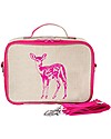 SoYoung Borsa Termica Porta Pranzo, Cerbiatto Rosa - Lino grezzo, lavabile in lavatrice! Zaini Asilo