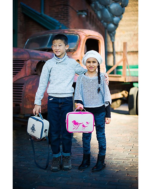 SoYoung Borsa Termica Porta Pranzo, Cerbiatto Rosa - Lino grezzo, lavabile in lavatrice! Zaini Asilo