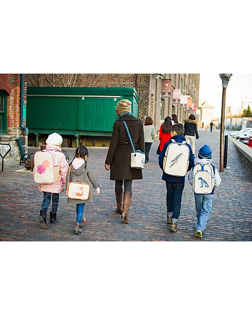 SoYoung Borsa Termica Porta Pranzo, Coniglietto Verde Acqua - Lino grezzo, lavabile in lavatrice! Zaini Asilo