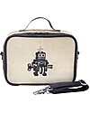 SoYoung Borsa Termica Porta Pranzo, Robot Grigio - Lino grezzo, lavabile in lavatrice! Zaini Asilo
