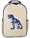 SoYoung Zainetto Asilo 3-6 anni, Dinosauro Blu - Lino grezzo, lavabile in lavatrice! Zaini Scuola