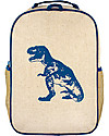 SoYoung Zaino Scuola 6-11 anni, Dinosauro Blu - Lino grezzo, lavabile in lavatrice! Zaini Scuola