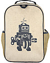 SoYoung Zaino Scuola 6-11 anni, Robot Grigio - Lino grezzo, lavabile in lavatrice! Zaini Scuola