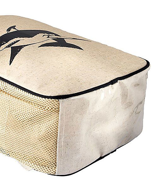 SoYoung Zaino Scuola 6-11 anni, Squalo Nero - Lino grezzo, lavabile in lavatrice! Zaini Scuola