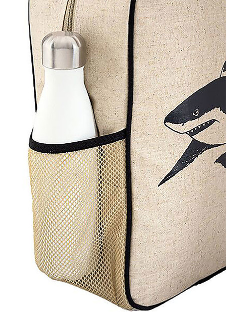 SoYoung Zaino Scuola 6-11 anni, Squalo Nero - Lino grezzo, lavabile in lavatrice! Zaini Scuola