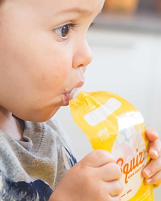 Squiz Porta Pappa Spremi e Vai, Riutilizzabile - Orso Pirata - 130 ml Sacchetto Cibo