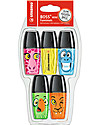 Stabilo Astuccio da 5 Mini Evidenziatori BOSS Funnimals con Simpatici Animaletti Disegnare e Colorare