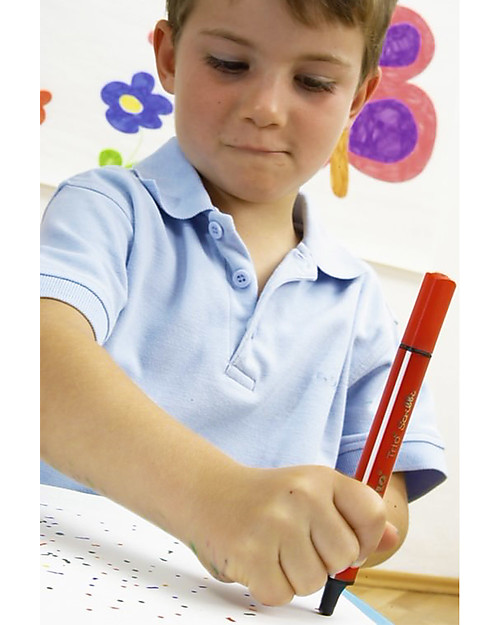 Stabilo Pennarelli Ergonomici Trio Scribbie, astuccio da 8 - colori assortiti Disegnare e Colorare