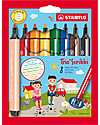 Stabilo Pennarelli Ergonomici Trio Scribbie, astuccio da 8 - colori assortiti Disegnare e Colorare