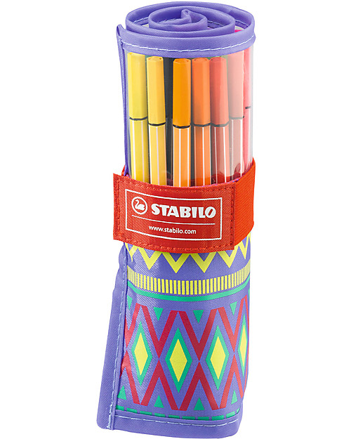 Stabilo Pennarelli Pen 68 Rotolo Festival Spirit da 25, Colori assortiti Disegnare e Colorare