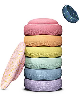 Stapelstein 8-Piece Standard Set - Spring Special - Rainbow Pastel - Sustainable Material Balance Toys_