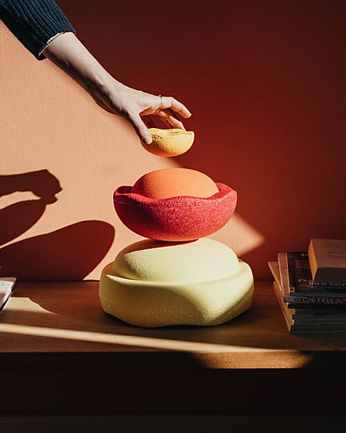Stapelstein Elementi Equilibrio Impilabili Inside - Warm Classic - Tre Diverse Dimensioni! Giochi di Equilibrio_