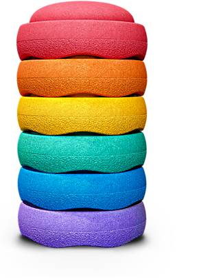 Stapelstein Original Rainbow Classic - Polipropilene Riciclabile - Ideale per esercizi di equilibrio! Giochi di Equilibrio_