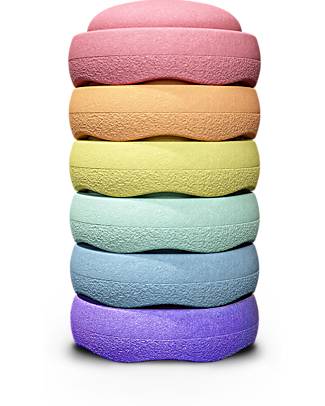 Stapelstein Original Rainbow Pastello - Polipropilene Riciclabile - Ideale per esercizi di equilibrio! Giochi di Equilibrio_
