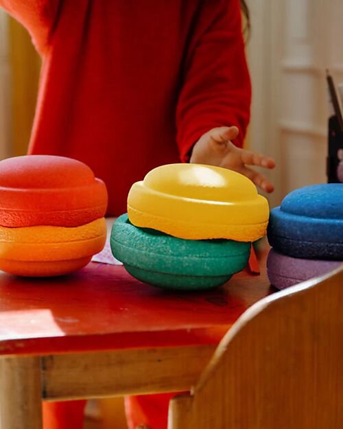 Stapelstein Set 6 Elementi Impilabili Mini - Rainbow Set - Classic - Ideali per giochi di equilibrio Giochi di Equilibrio_